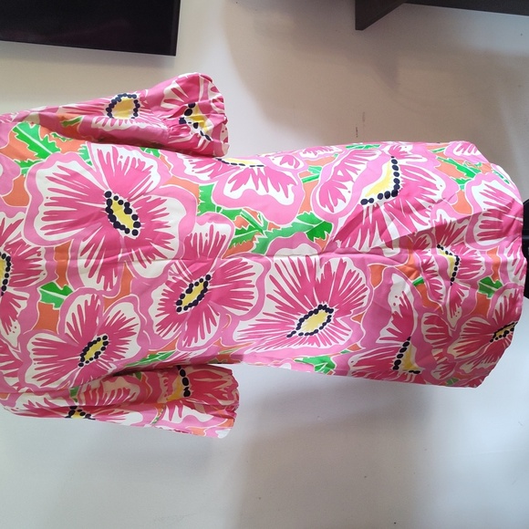 Lilly Pulitzer Mini Silk Dress Pink Flowers Size 2 - Picture 2 of 8